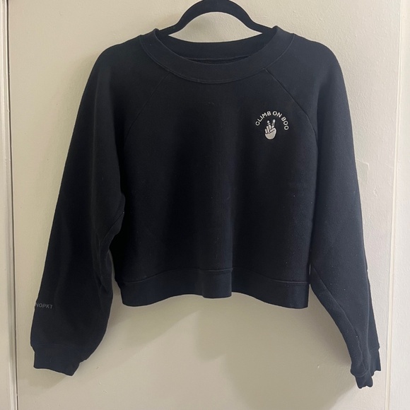 Etsy Handmade Monopkt Rock Climb On Boo Cropped Embroidered Sweatshirt - Picture 1 of 5